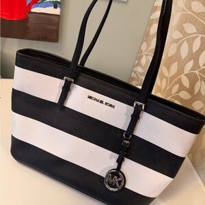 Michael Kors Black and White Structured Tote